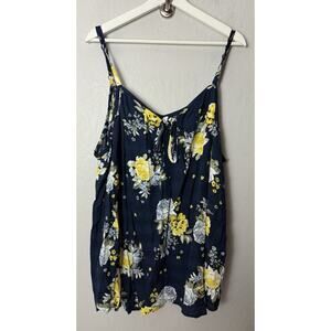 NWT Torrid Plus Size 3X Swing Tie Front Tank Navy Blue Floral Print